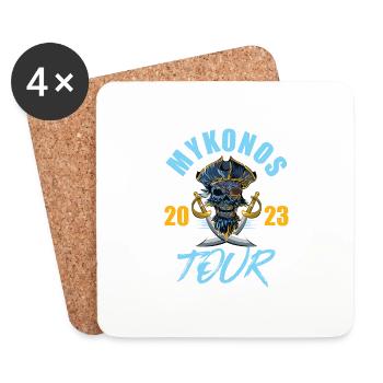 Mykonos 2023 Skeleton - Dessous de verre (lot de 4) - blanc - Devant