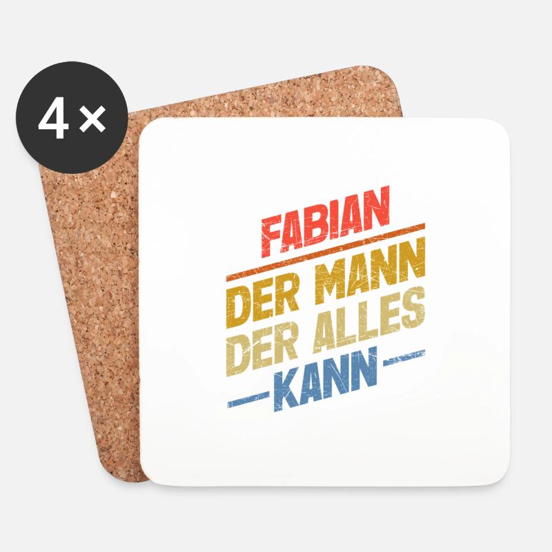 Fabian Der Mann Der Alles Kann Vorname Fabian - Untersetzer (4er-Set) - Weiß