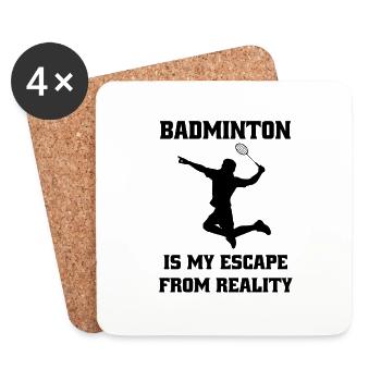 Badminton badminton fan badminton team - Coasters (set of 4) - white - Front