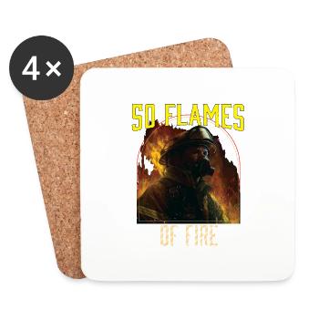 50 Flames Of Fire Fireman Firefighting Firefighter - Untersetzer (4er-Set) - Weiß - Vorne