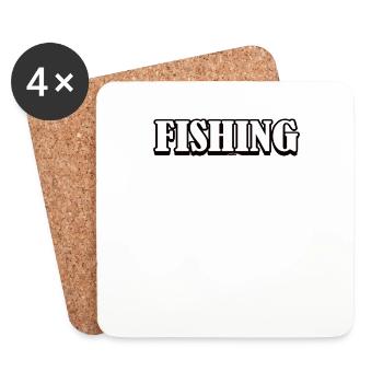 Drôle de pêcheur à la ligne - Dessous de verre (lot de 4) - blanc - Devant