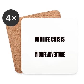 Fun Midlife Crisis Midlife Adventure - Dessous de verre (lot de 4) - blanc - Devant