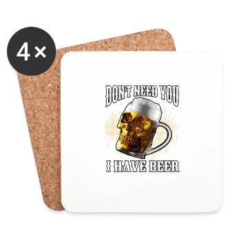 Skeleton beer alcoholic beverage - Coasters (set of 4) - white - Front