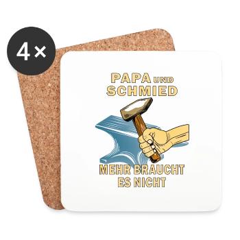 HAMMER AMBOSS PAPA UND SCHMIED - Untersetzer (4er-Set) - Weiß - Vorne