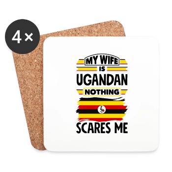 Ugandan Uganda Ugandan Flag Quote - Coasters (set of 4) - white - Front