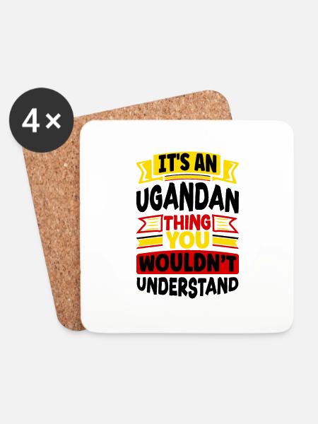Uganda Uganda Ugandische Flagge Zitat - Untersetzer (4er-Set) - Weiß