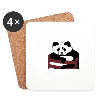 Le flatterie n’est pas une mauvaise chose si vous êtes un panda - Dessous de verre (lot de 4) - blanc - Devant