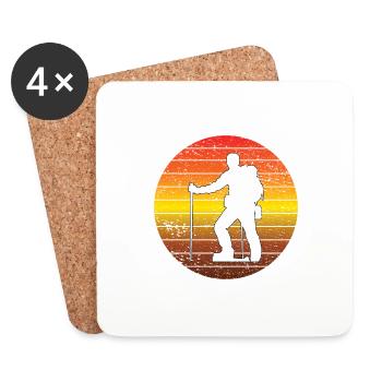 Hike Hiking Mountain hiking Mountain hikers - Coasters (set of 4) - white - Front