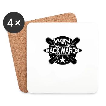 Win Backwards Rowing Water Sports Oarsmen Rower - Coasters (set of 4) - white - Front