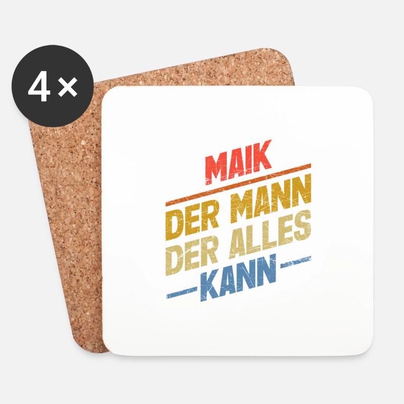Maik Der Mann Der Alles Kann Vorname Maik - Untersetzer (4er-Set) - Weiß