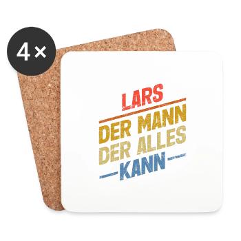 Lars Der Mann Der Alles Kann Vorname Lars - Untersetzer (4er-Set) - Weiß - Vorne