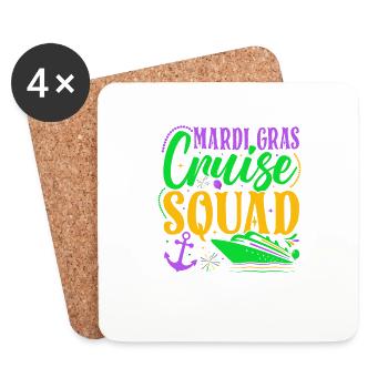 Mardi Gras Family Cruise Squad Vacation Matching F - Untersetzer (4er-Set) - Weiß - Vorne