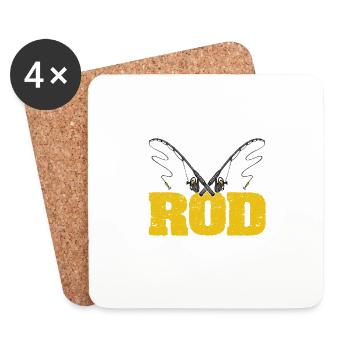 I fish so well with my rod that the fish - Coasters (set of 4) - white - Front