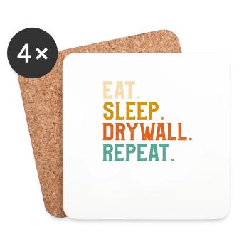 Eat Sleep Drywall Repeat Drywalling Drywaller - Untersetzer (4er-Set) - Weiß - Vorne