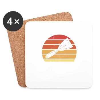 Never Underestimate A Drywaller With A Putty Knife - Coasters (set of 4) - white - Front