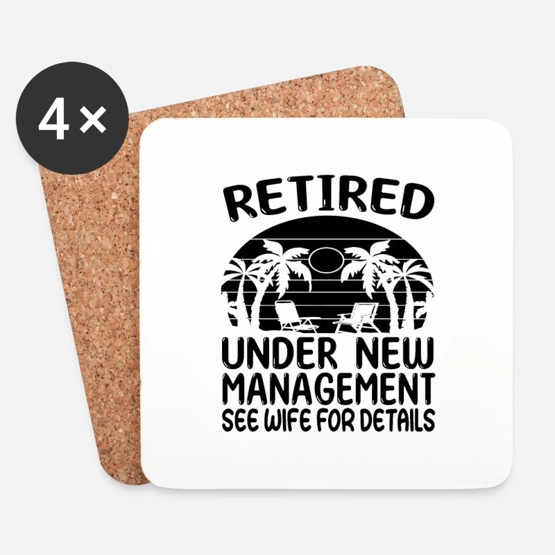 Retired Under new management - Ruhestand Rente - Untersetzer (4er-Set) - Weiß