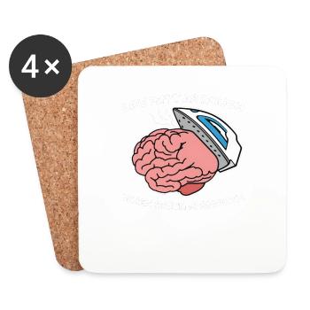 Life Isn't As Rough, When Brain Is Smooth - Coasters (set of 4) - white - Front