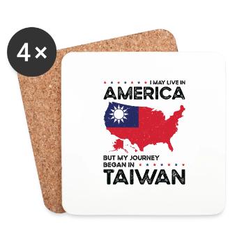 Geboren in Taiwan Taiwaner Amerikaner USA - Untersetzer (4er-Set) - Weiß - Vorne