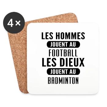 les dieux jouent au badminton / cadeau badminton - Dessous de verre (lot de 4) - blanc - Devant