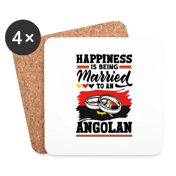 Angola Angola Drapeau angolais marié à un Angolais - Dessous de verre (lot de 4) - blanc - Devant