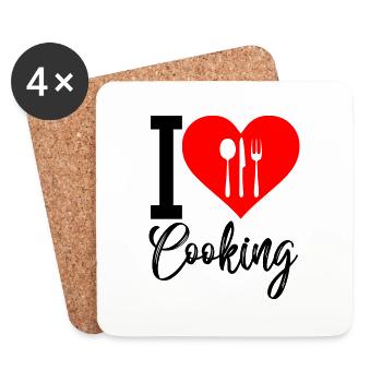 i love cooking - Untersetzer (4er-Set) - Weiß - Vorne