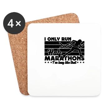 I Only Run Half Marathons Retro Running Marathoner - Coasters (set of 4) - white - Front