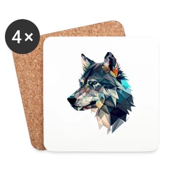 WOLF - Coasters (set of 4) - white - Front