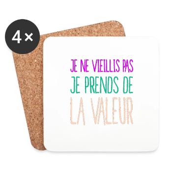Célébrer l'âge et la sagesse femmes, filles - Dessous de verre (lot de 4) - blanc - Devant