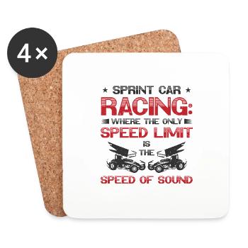 Sprint Car Dirt Track Racing - Untersetzer (4er-Set) - Weiß - Vorne