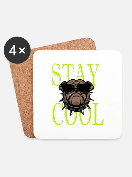 Stay Cool Geschenkidee - Untersetzer (4er-Set) - Weiß