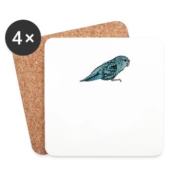 Perruche de Catherine I Perruche Oiseau d’ornementMotif pour - Dessous de verre (lot de 4) - blanc - Devant