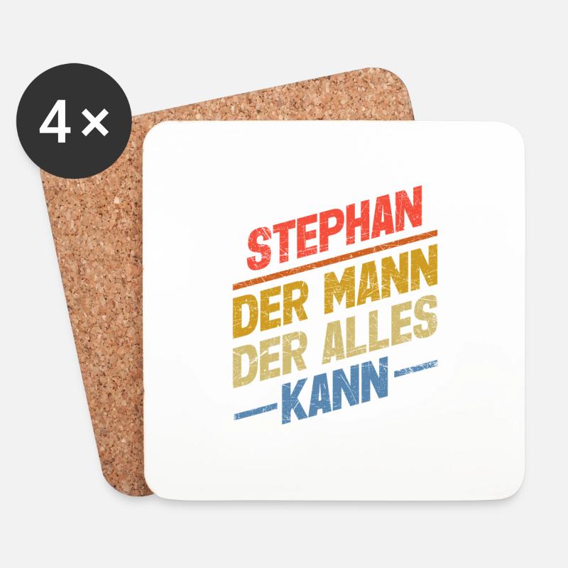 Stephan Der Mann Der Alles Kann Vorname Stephan - Untersetzer (4er-Set) - Weiß