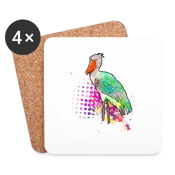 Shoebill Bird Ornithologist Forest I Gift - Coasters (set of 4) - white - Front