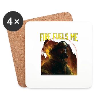 Fire Fuels Me Fire Rescue Firefighting Firefighter - Untersetzer (4er-Set) - Weiß - Vorne