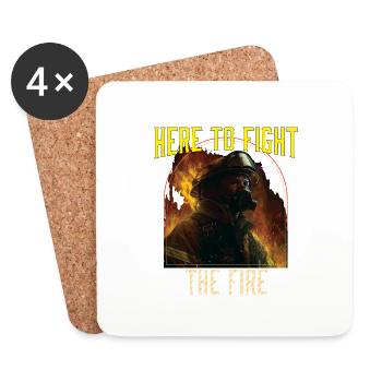 Here To Fight The Fire Fireman Firefighting - Untersetzer (4er-Set) - Weiß - Vorne