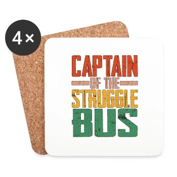 Captain Of The Struggle Bus 4 - Coasters (set of 4) - white - Front