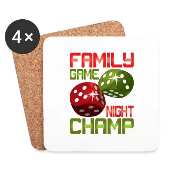 Family Game Night Champ 4 - Coasters (set of 4) - white - Front