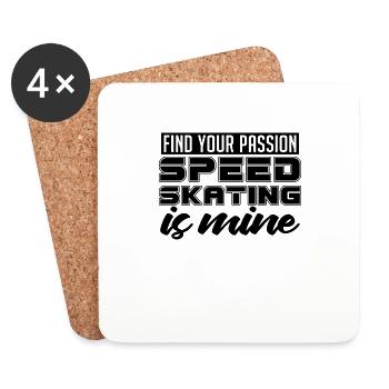 Find Your Passion Winter Sports Skate Speed Skater - Coasters (set of 4) - white - Front