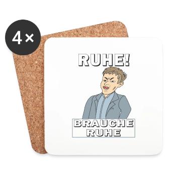 RUHE BRAUCHE RUHE - Untersetzer (4er-Set) - Weiß - Vorne