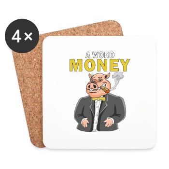 A WORD MONEY - Coasters (set of 4) - white - Front