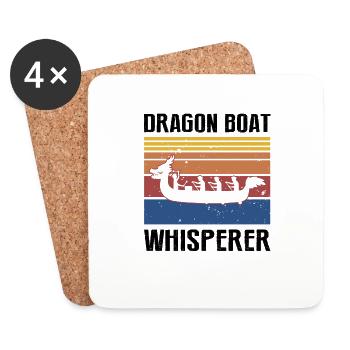 Thème de course de bateaux-dragons pour Dragon Boating - Dessous de verre (lot de 4) - blanc - Devant
