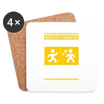 Watch Out Exhausted Bricklayer Annoy At Your Own - Coasters (set of 4) - white - Front