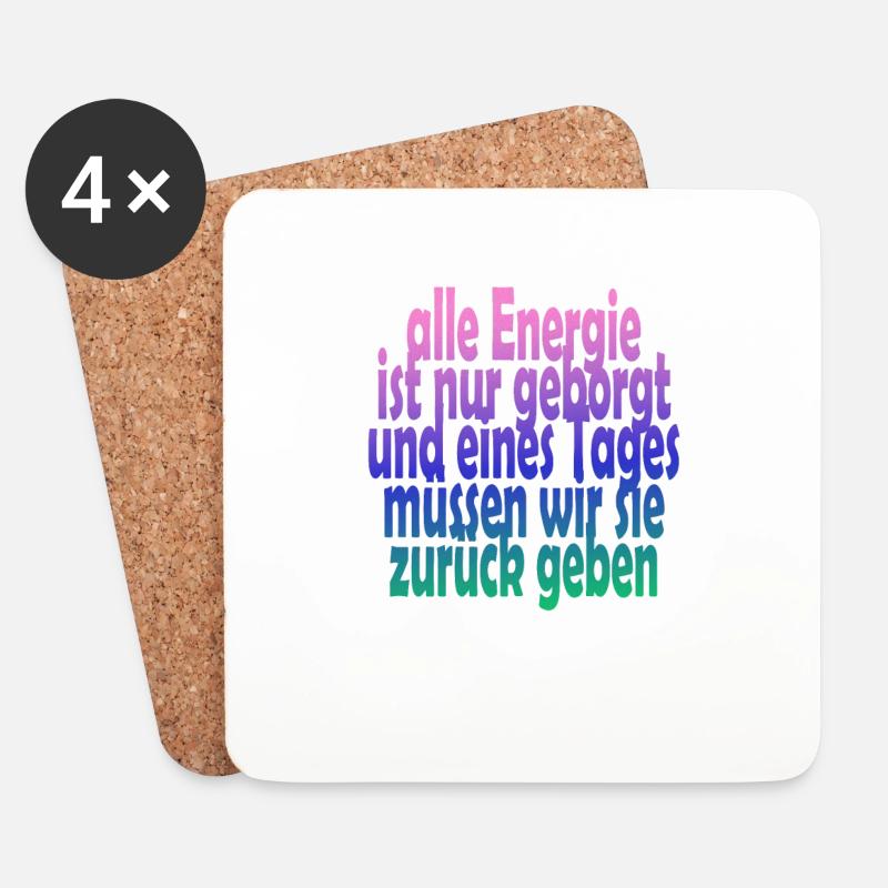 EYWA Energie Spruch - Untersetzer (4er-Set) - Weiß