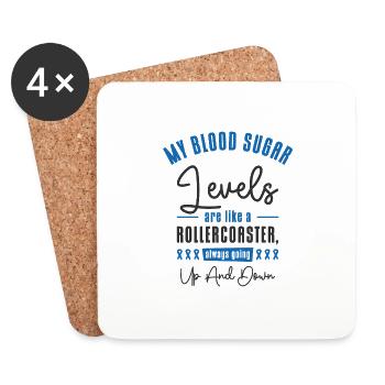 Pancréas diabétique - Dessous de verre (lot de 4) - blanc - Devant