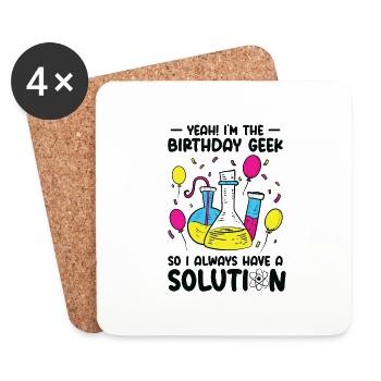 Science Thème Fête d’anniversaire Chimie - Dessous de verre (lot de 4) - blanc - Devant