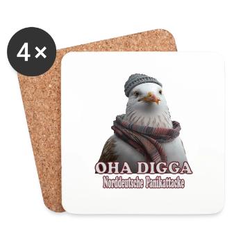 OHA North German panic attack Frisian North Sea - Coasters (set of 4) - white - Front