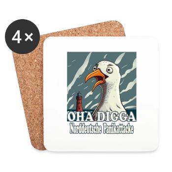 OHA North German panic attack Frisian North Sea - Coasters (set of 4) - white - Front