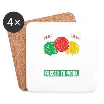 Born To Play Bocce Balls Forced To Work, Funny - Untersetzer (4er-Set) - Weiß - Vorne