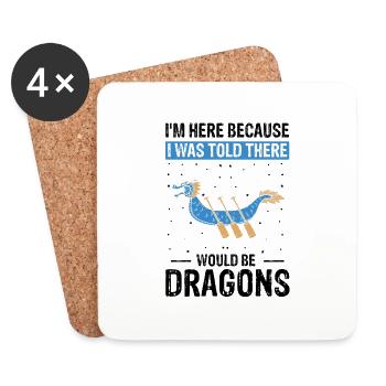 Dragon Boat Paddle pour le Festival de course de bateaux-dragons - Dessous de verre (lot de 4) - blanc - Devant