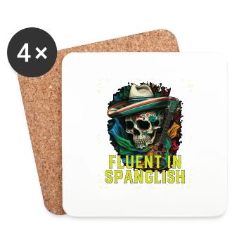 Parle couramment le spanglish USA Amérique Mexique Américain - Dessous de verre (lot de 4) - blanc - Devant